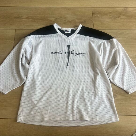Kobe Sportswear Canada RARE Vintage Hockey Jersey Becker 16 Dirt Knap White XXL - Picture 6 of 11